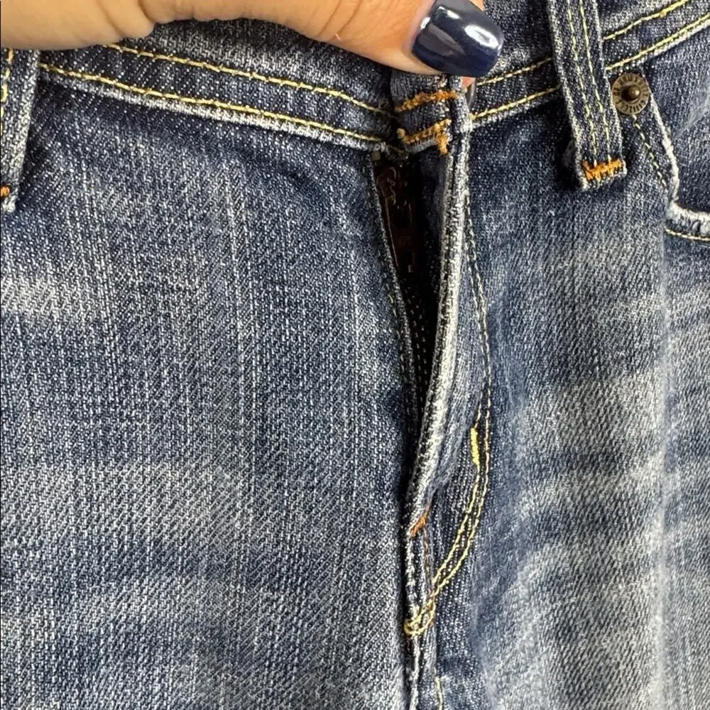 Citizens of Humanity Naomi Low Rise Flare Jeans 27 Blue Distressed Y2K Stretch